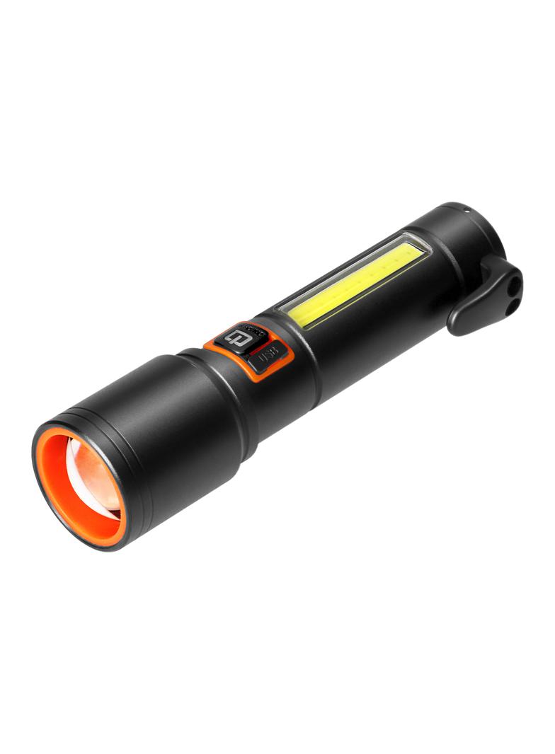 Latarka LED, 270/105lm, 1200mAh, przecinak do pasów, młotek bezpieczeństwa