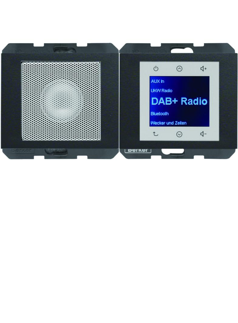 Berker K.1 Radio Touch podtynkowe DAB+ Bluetooth z głośnikiem antracyt mat 30807006 HAGER