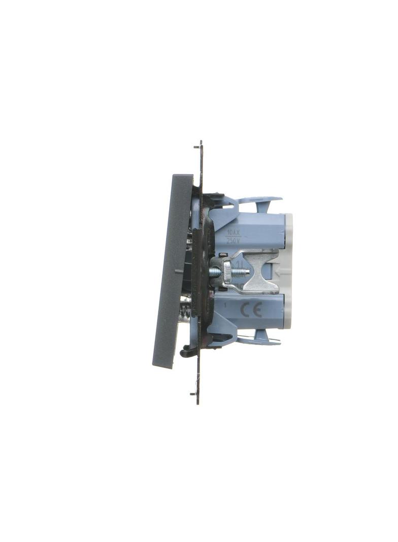 Simon 55 Przycisk zwierny /światło/ z podświetleniem LED szybkozłączka Grafitowy mat