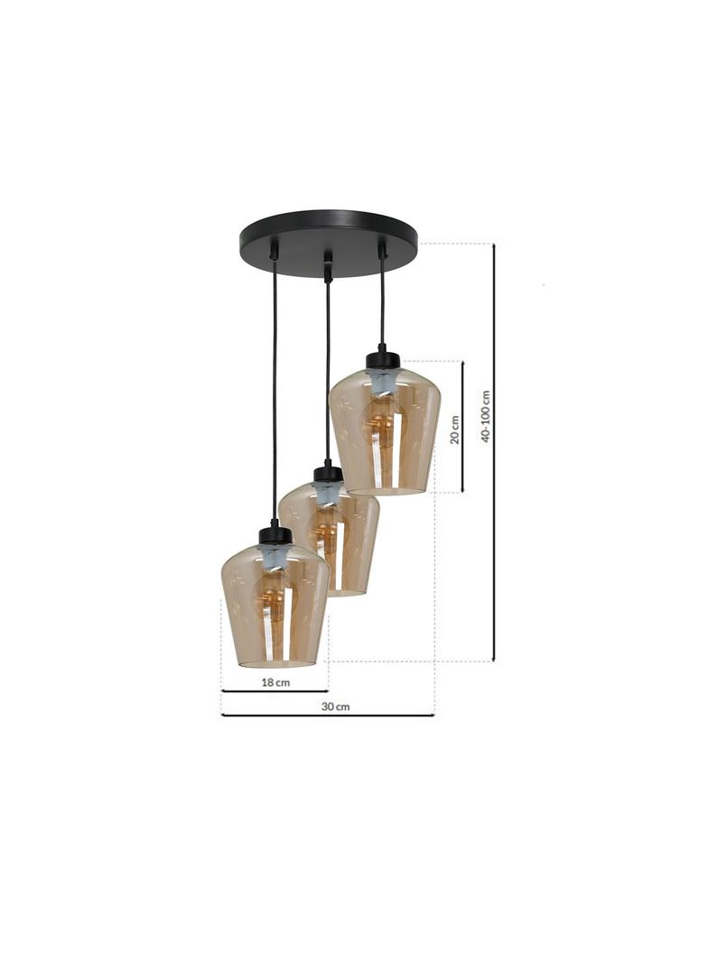 Milagro lampa wisząca Santiago Amber 3xE27 czarna MLP6613