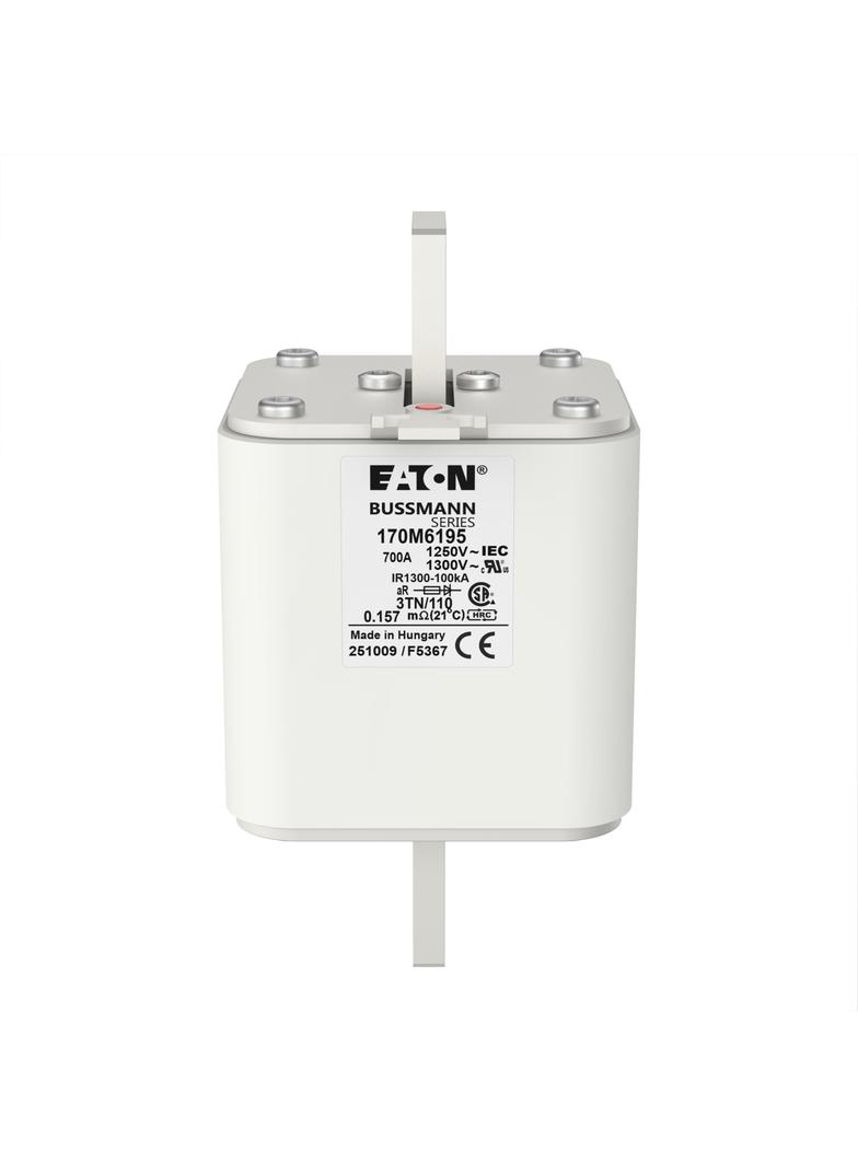 FUSE 700A 1250V 3TN/110 AR CU Wkładka szybka 700A AC 1250V rozmiar 3 76x90x139 mm aR DIN I 170M6195