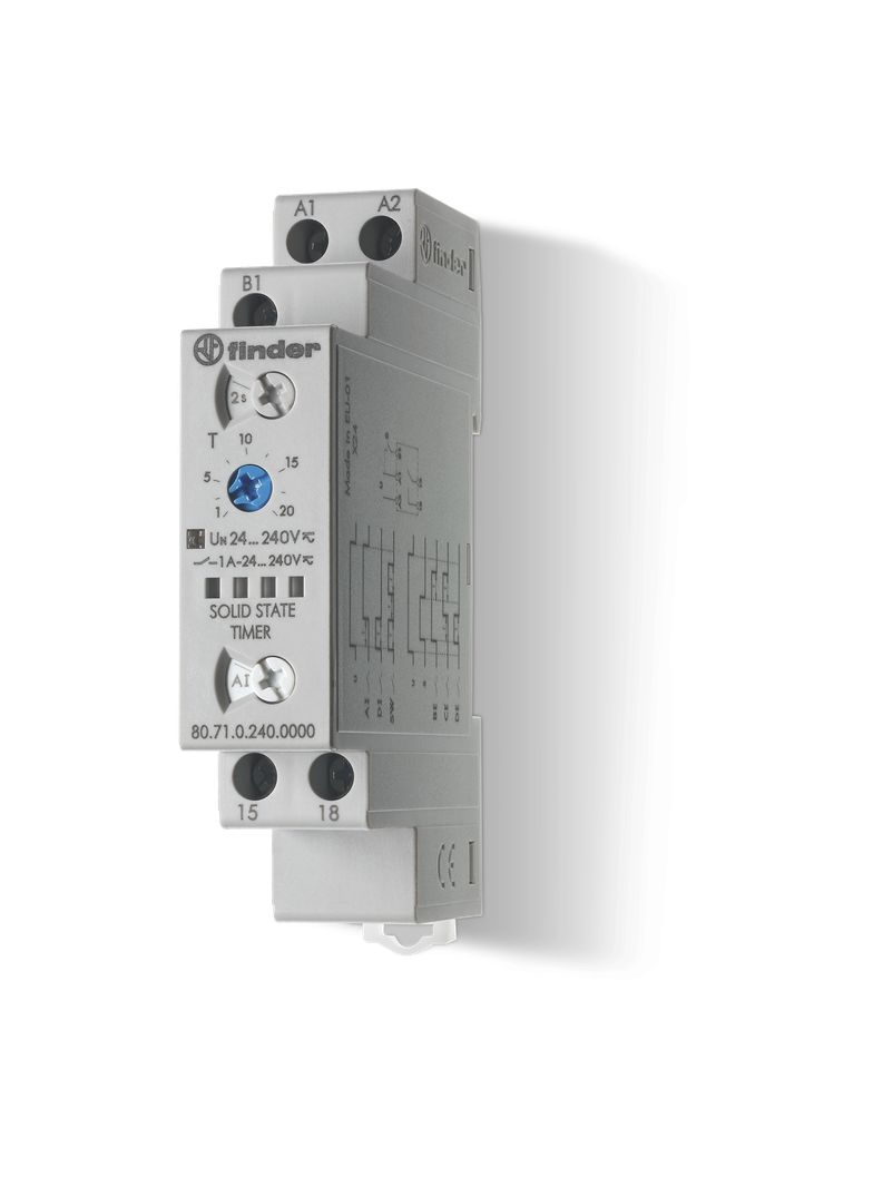 Przekaźnik czasowy modułowy serii 80: 1Z 1A 24…240V AC/DC 80.71.0.240.0000 /5szt./ FINDER