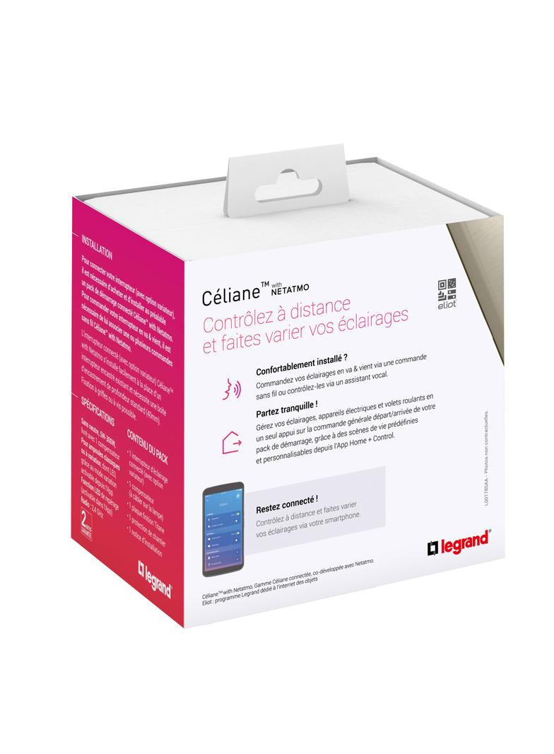 CELIANE WITH NETATMO - ŁĄCZNIK CONNECTED Z FUNKCJĄ ŚCIEMNIANIA TYTANOWY, Legrand