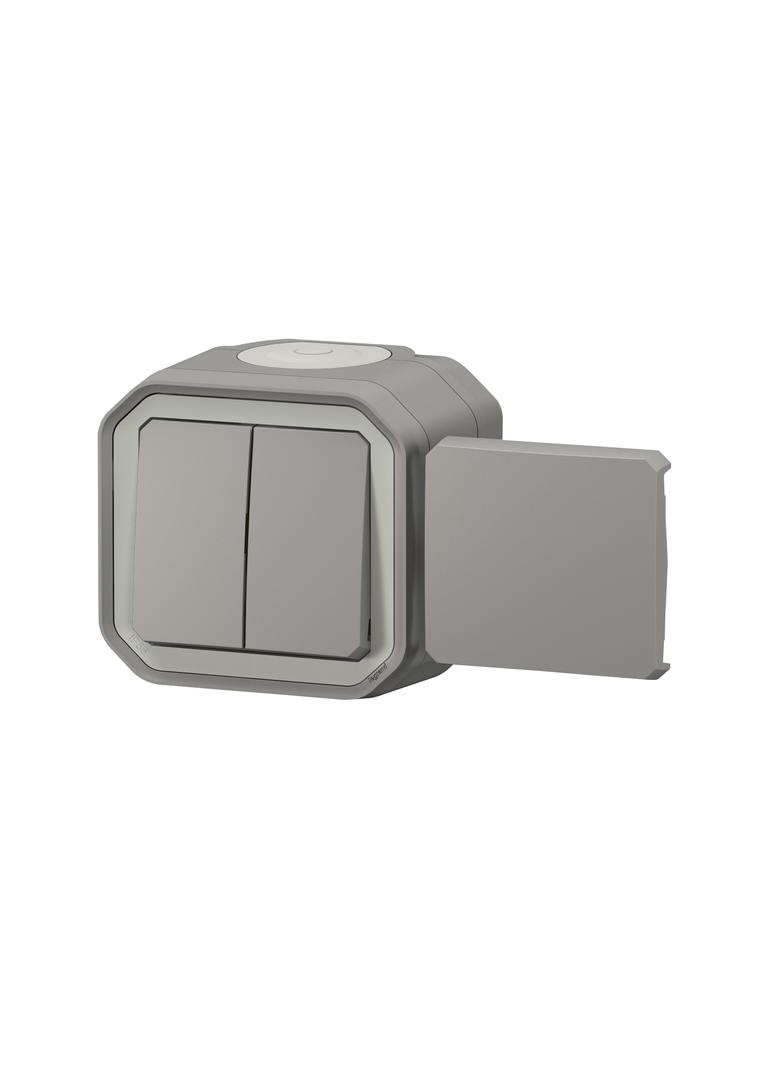 NOWE PLEXO - ŁĄCZNIK TYP TRANSFORMER KOMPLET NATYNKOWY 10 AX - 250 V~ SZARY