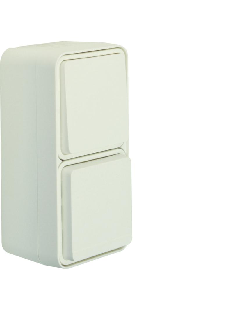 BERKER W.1 Łącznik uniwersalny z gniazdem z uziemieniem pionowy kompletny IP55 biały 6768843512 HAGE