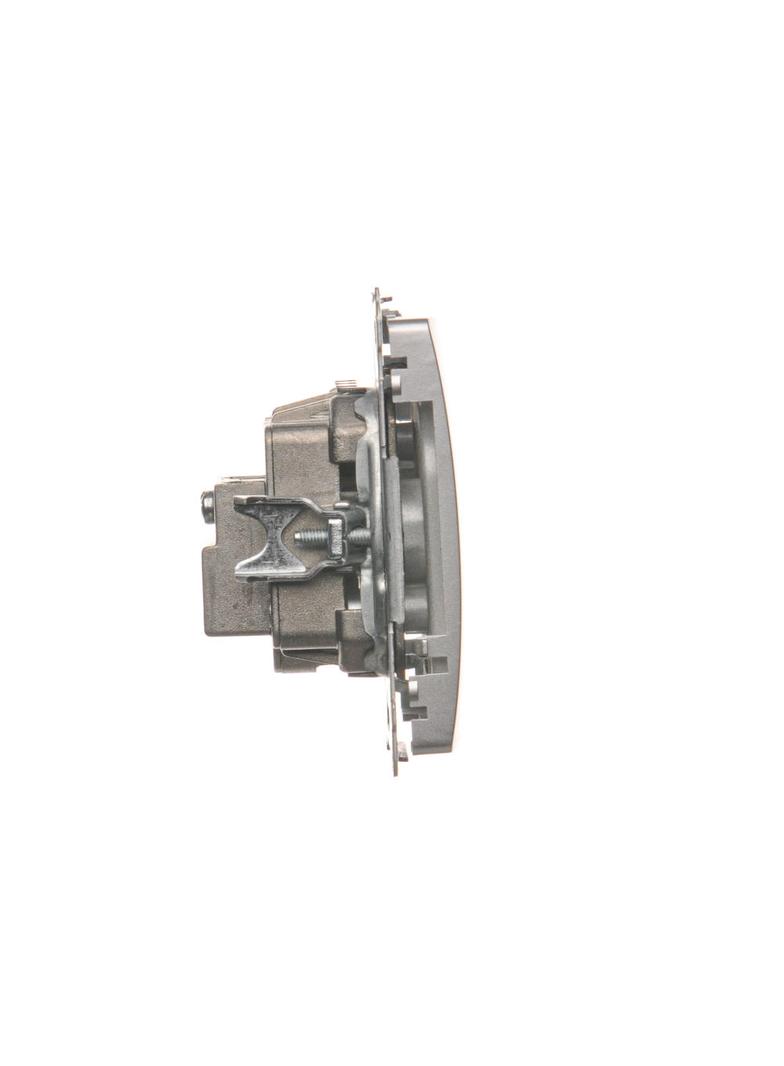 Simon Basic Gniazdo antenowe R-TV przelotowe 10 dB 1x wejście: 5–862 MHz srebrny mat