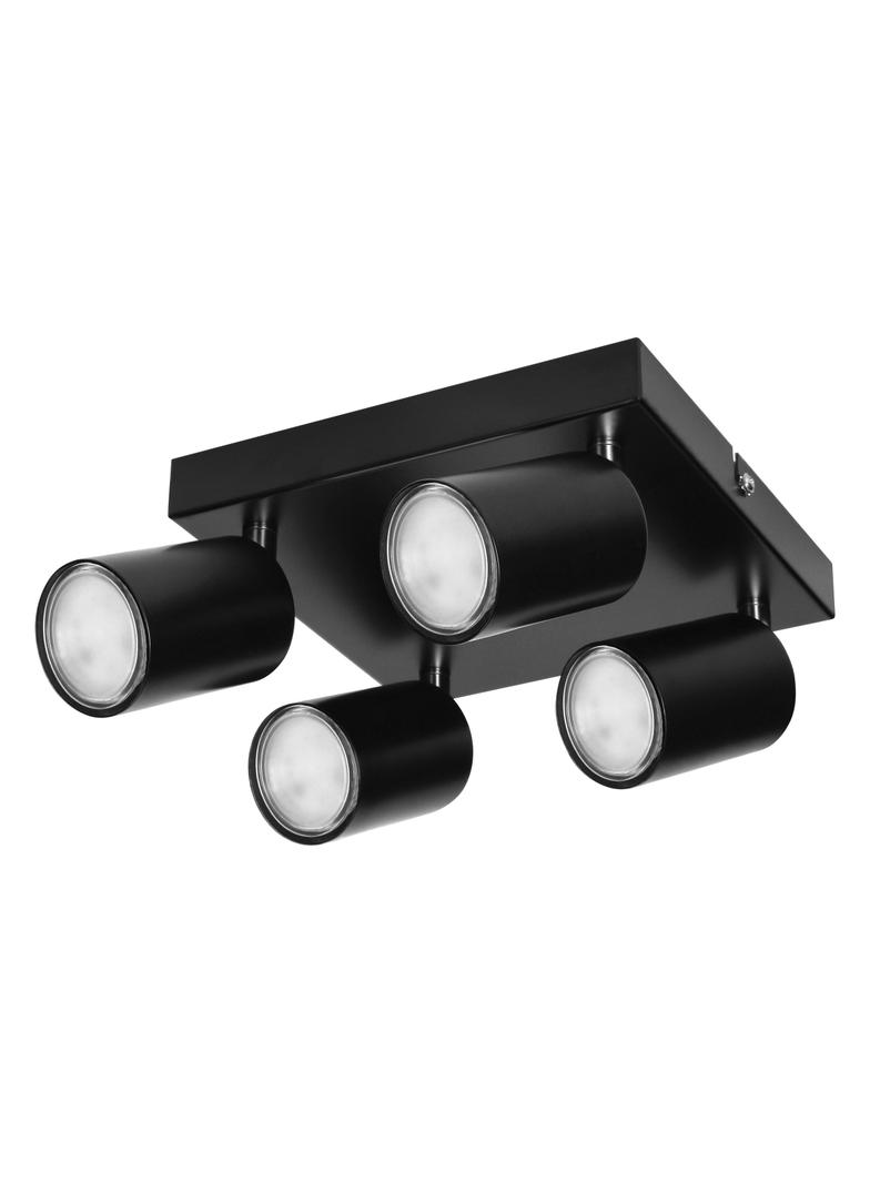 DOA SP 4, oprawa ścienno-sufitowa, GU10 max. 4x50W, IP20, czarna, kwadrat