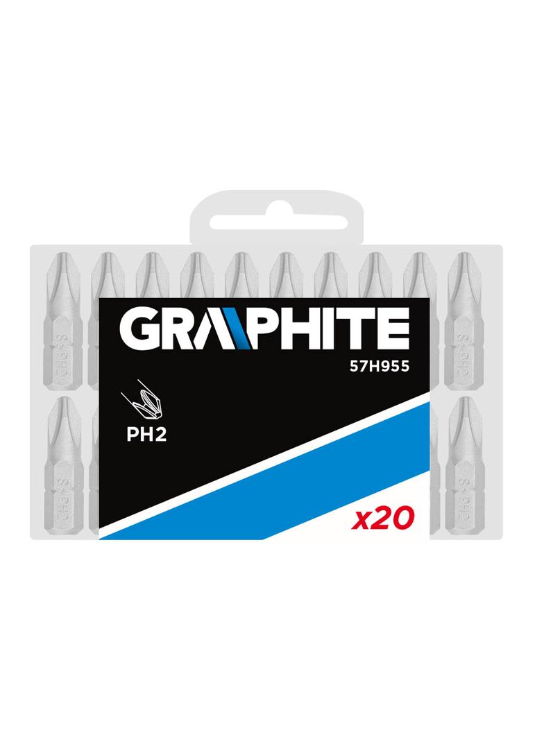 Końcówki wkrętakowe PH2 x 25 mm, 20 szt.