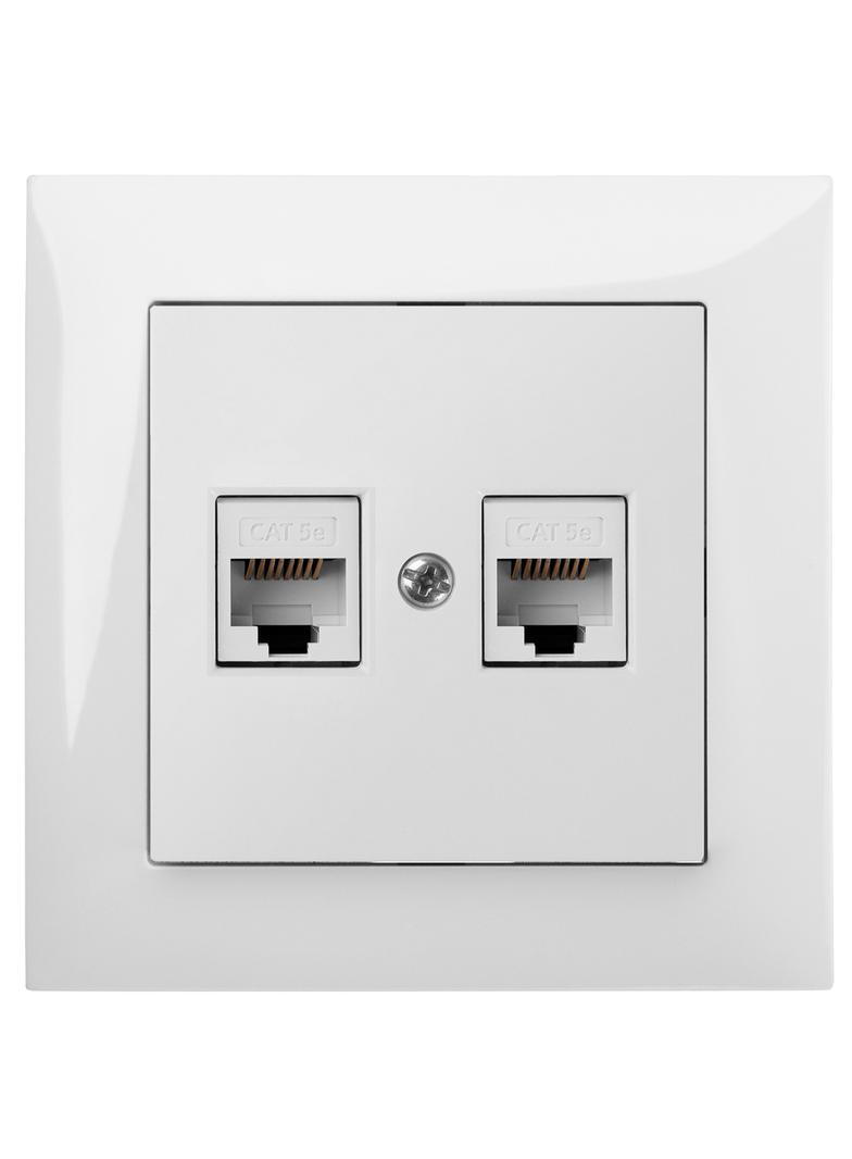 GPT SENTIA 2xRJ45 komputerowe białe  IP 20 biała