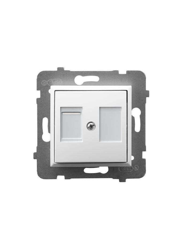 ARIA Obudowa gniazda pojedynczego z przesłoną typu Keystone prosta - kolor biały