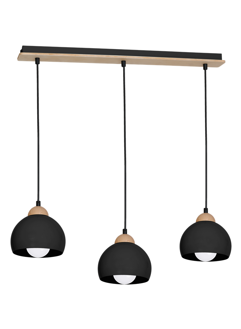 Milagro lampa wisząca Dama Black 3xE27 MLP6550