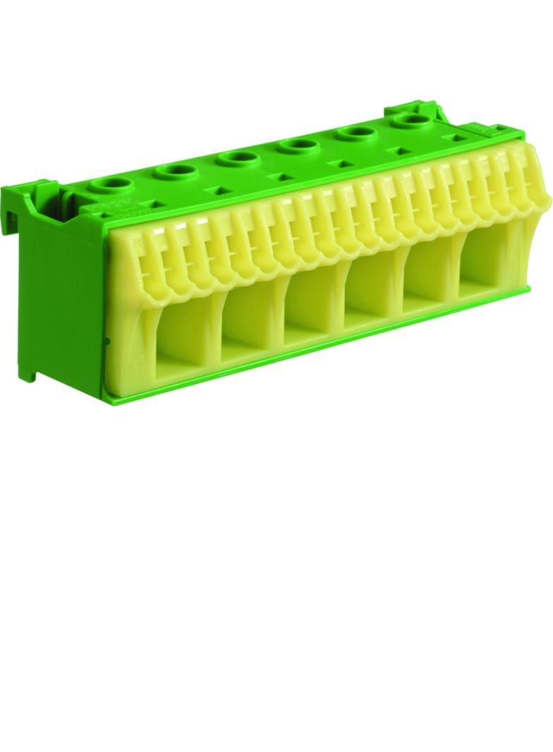 QuickConnect Blok samozacisków ochronny zielony 6x16+20x4mm2 szer. 105mm KN26E HAGER