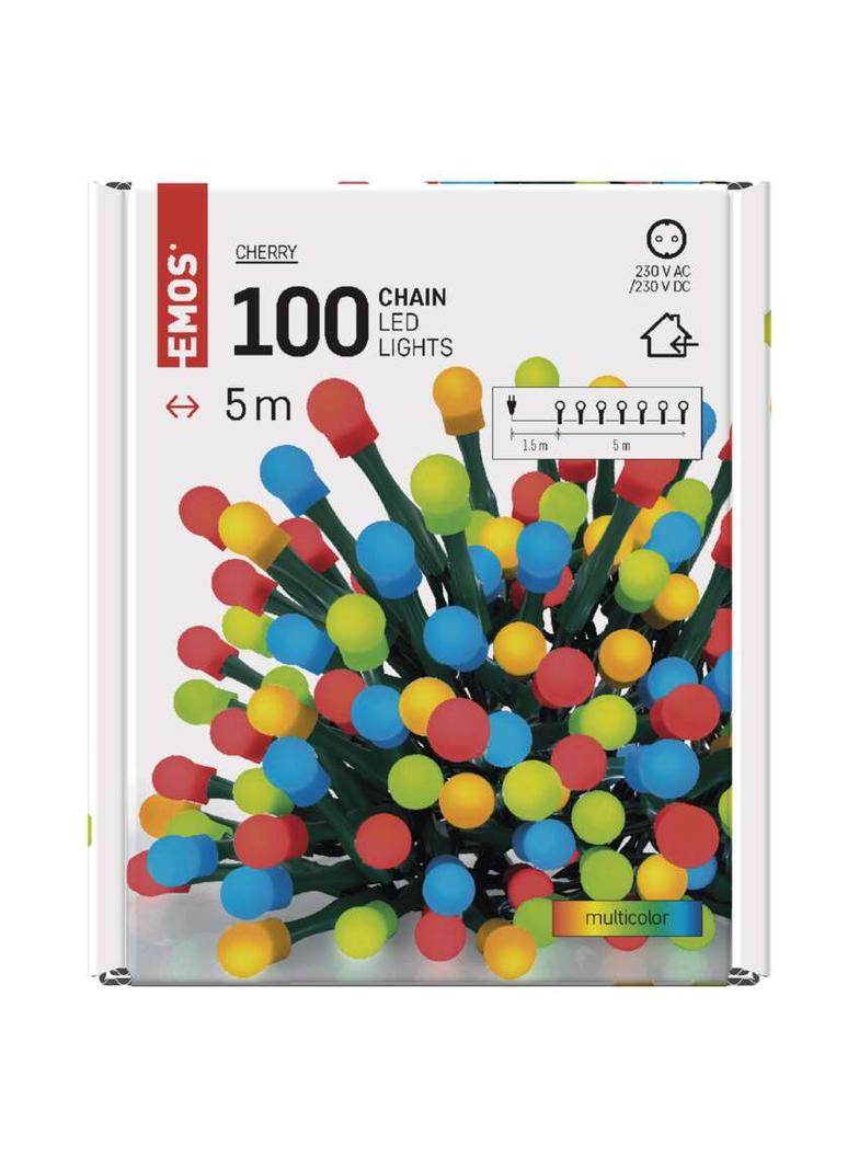 Lampki choinkowe kulki 100 LED 5m multikolor IP20 D5GM02 EMOS