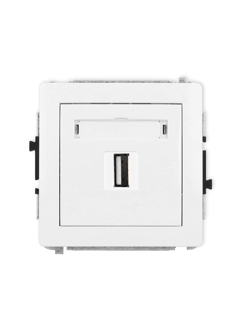 DECO Mechanizm gniazda pojedynczego USB A-A 2.0 biały