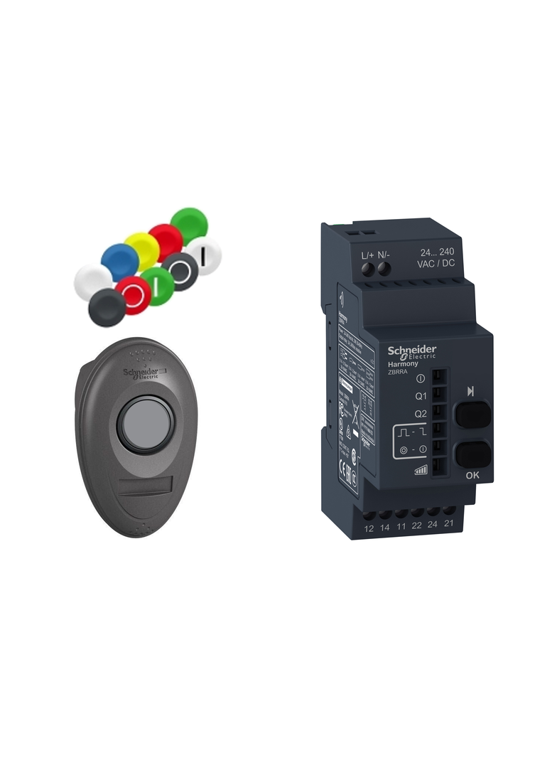 Harmony XB5 Zestaw bezprzewodowy i bezbateryjny Przycisk Odbiornik Wkładki 24-240 V AC/DC XB5RMA04 Schneider