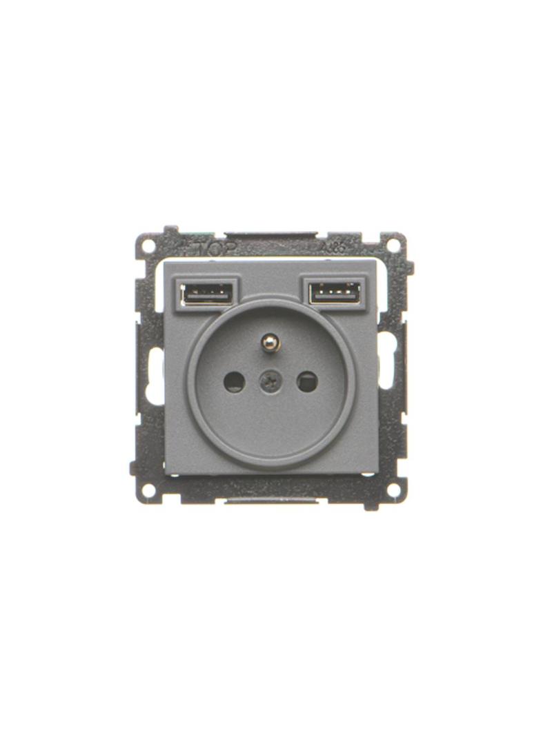 Simon 55 WMDW-001112-116 Gniazdo wtyczkowe z zintegrowaną ładowarką 2xUSB A (moduł), 2.1 A, 5 V DC, TGZ1ZUSB2AA.01/116 KONTAKT