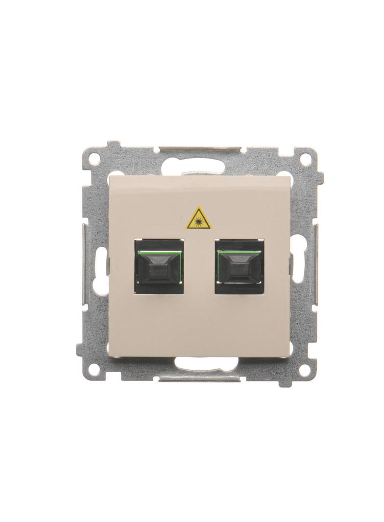 Simon 54 Gniazdo światłowodowe / optyczne podwójne SC/APC kremowy