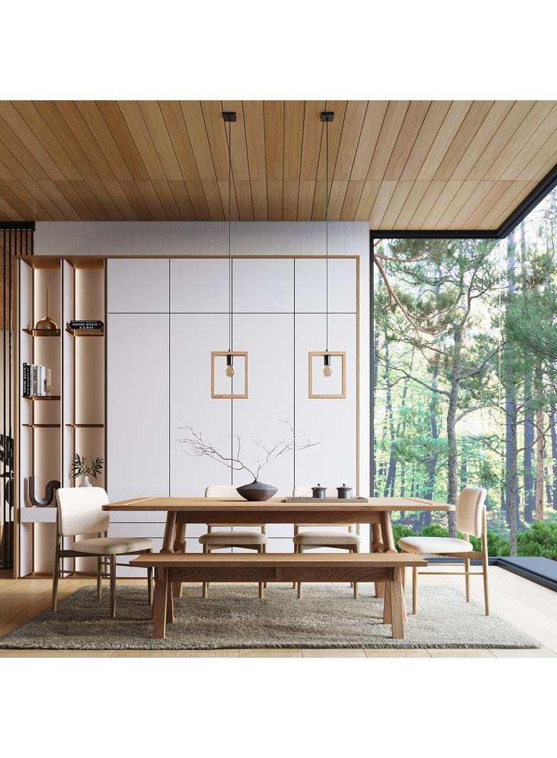 Lampa wisząca ARIES naturalne drewno