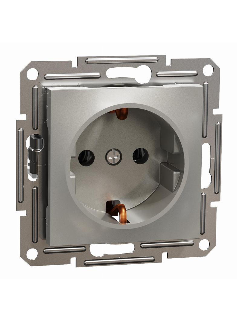 Asfora, gniazdo pojedyncze schuko, bez ramki, brąz