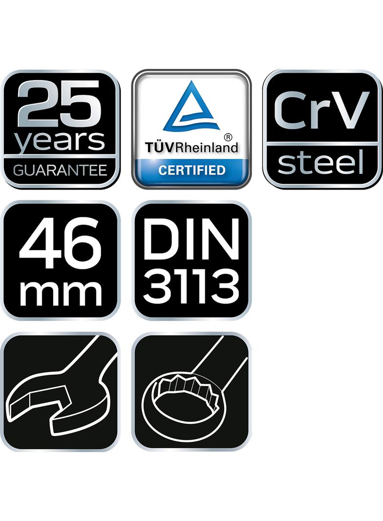 Klucz płasko-oczkowy 46 x 500 mm
