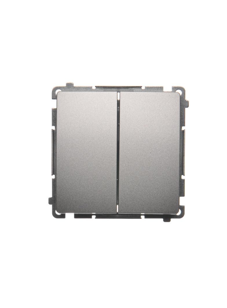 Simon Basic Łącznik świecznikowy z podświetleniem LED 10A 250V szybkozłączka srebrny mat BMW5L.01/43 KONTAKT