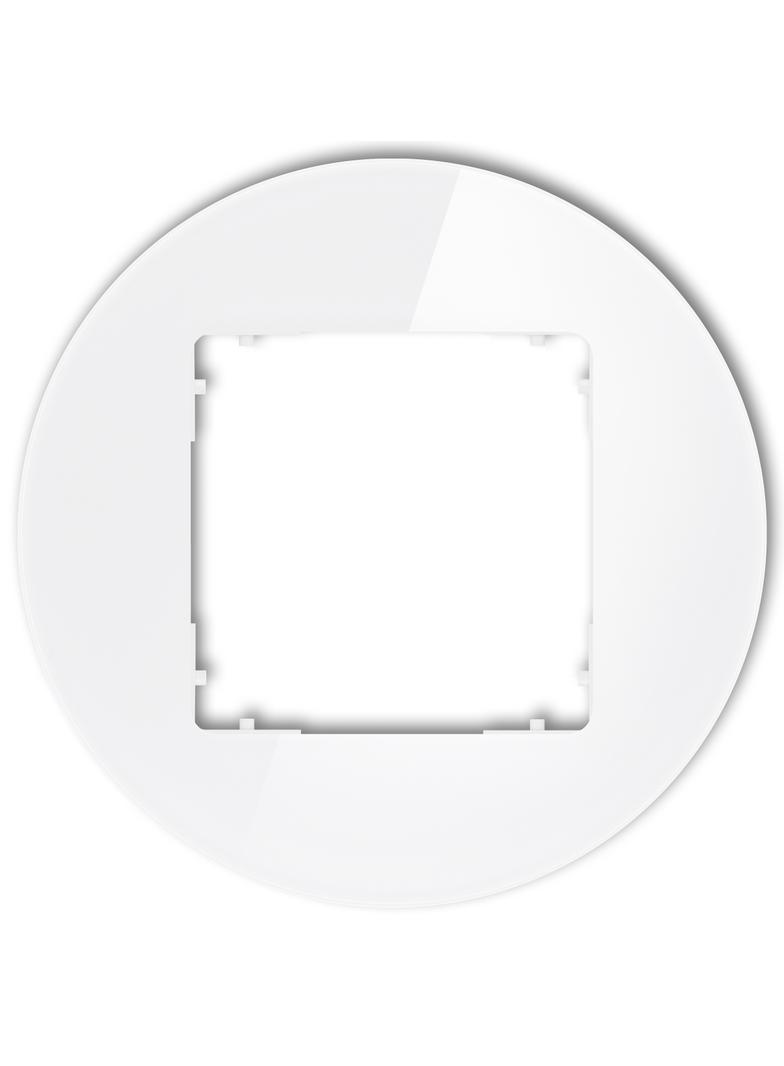 ICON Ramka uniwersalna pojedyncza okrągła - efekt szkła (ramka: biała; spód: biały) biały