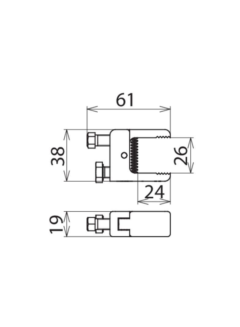 Zacisk ze śrubą M8, zakres zacisku: 0-24 mm