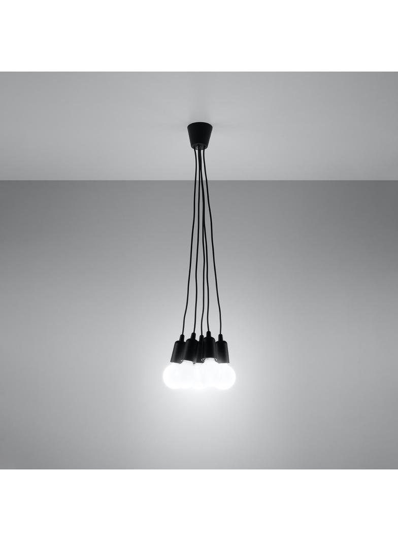 Sollux Lampa wisząca DIEGO 5 czarna SL.0574