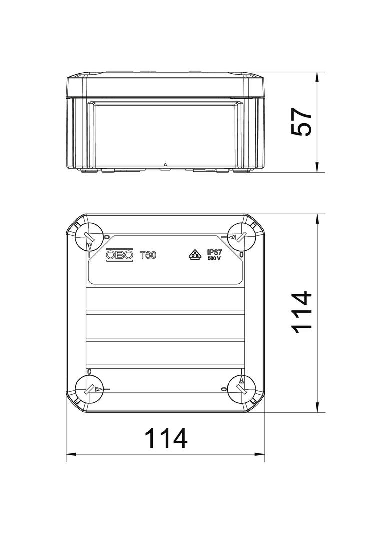 T 60, SKRZYNKI ROZGAŁĘŹNE 114X114X57