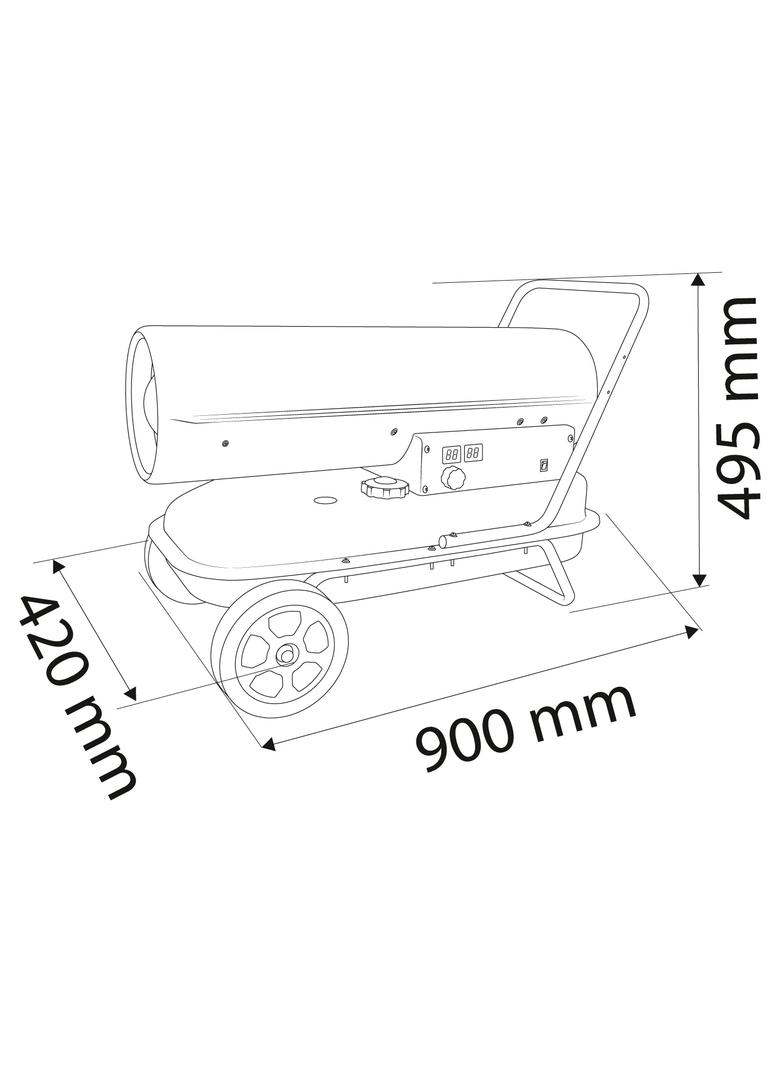 Nagrzewnica olejowa 30kW, zbiornik 38l, kółka