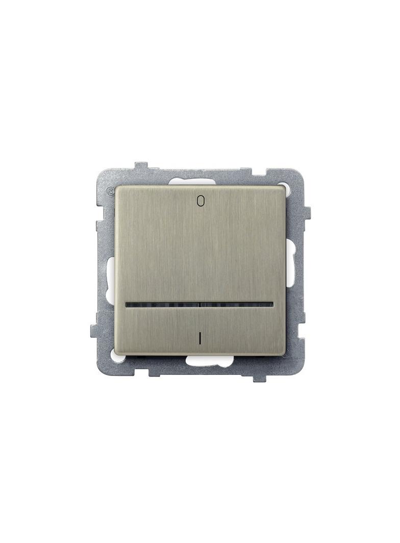 SONATA Łącznik dwubiegunowy z podświetleniem niebieskim - kolor nowe srebro