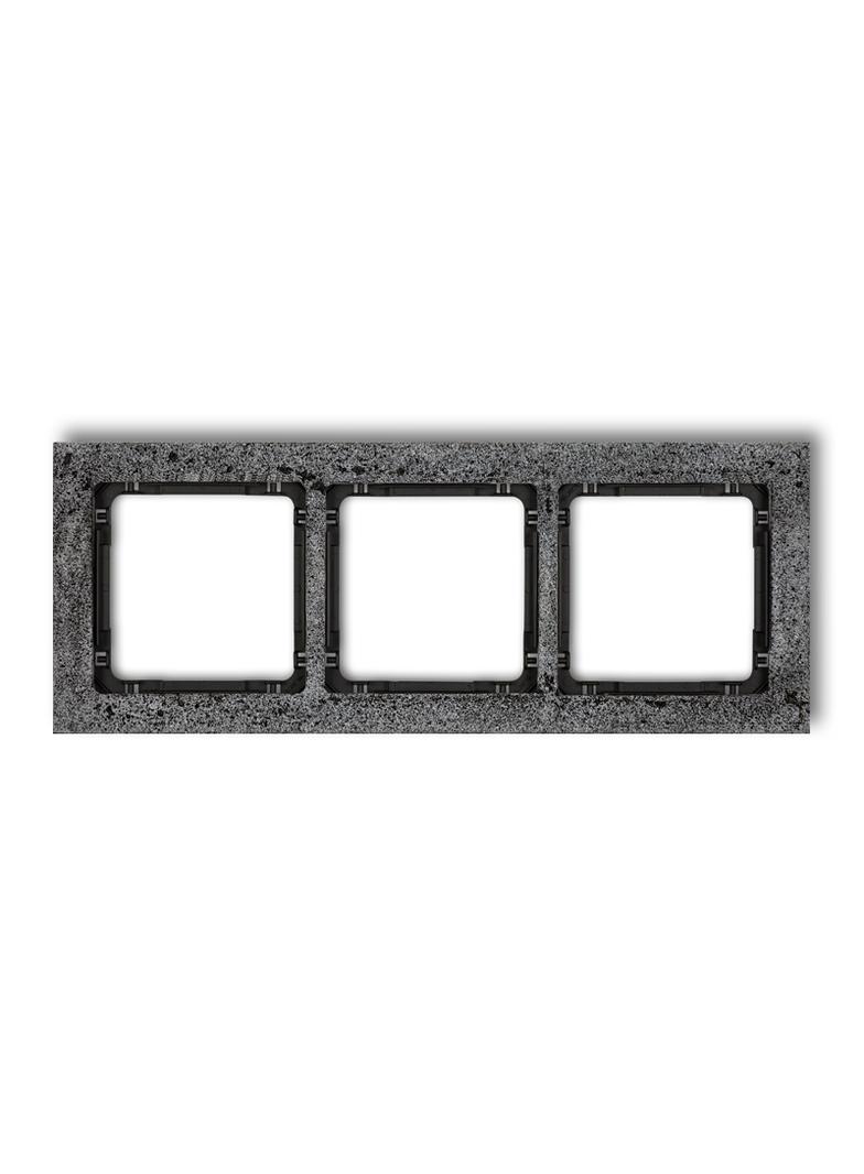 DECO Ramka uniwersalna potrójna - beton (ramka: antracytowa; spód: czarny)
