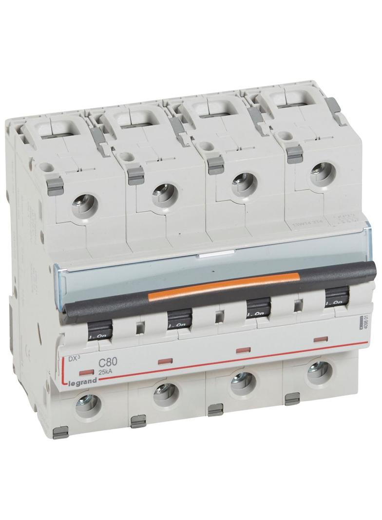 Wyłącznik Nadprądowy S324 C80 4P 80A 25Ka DX3 409801 LEGRAND