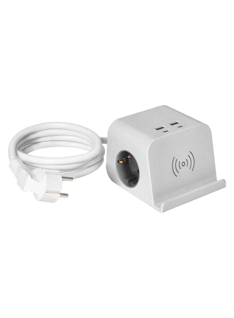 Listwa zasilająca nabiurkowa ładowarką USB śrubowym zaciskiem mocującym i przewodem 1,5m ( OR-AE-132