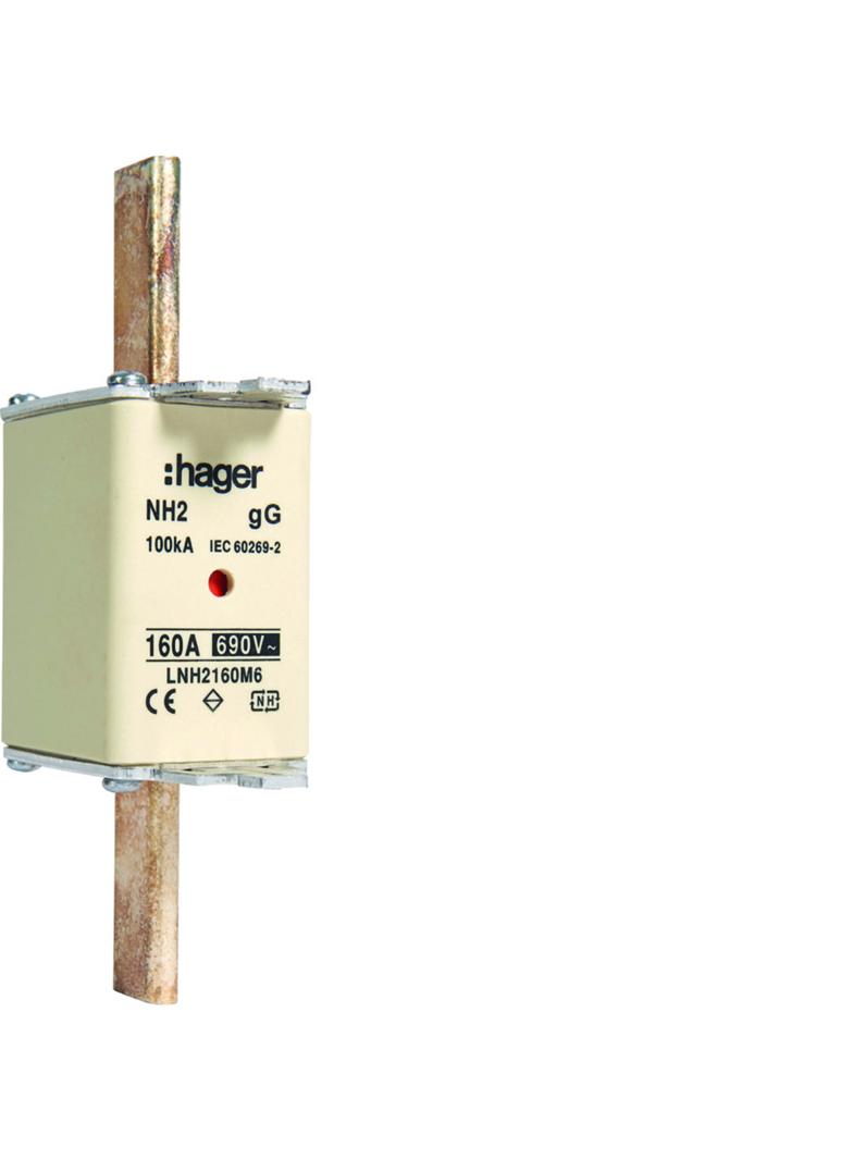 Wkładka bezp. nożowa NH2 wsk.podw. uchwyt nieiz. gG 160A 690VAC LNH2160M6 HAGER