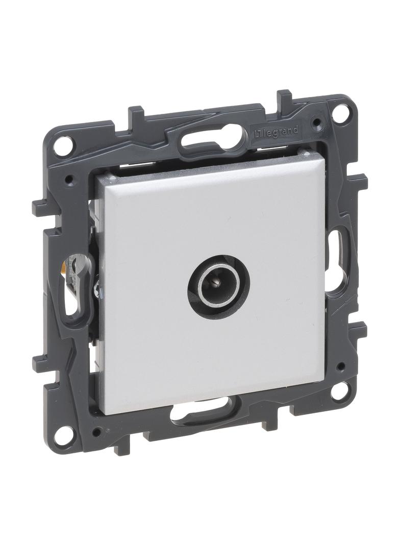 Niloe Step - gniazdo TV, końcowe do instalacji typu gwiazcda, 1,5 dB- kolor aluminium, Legrand