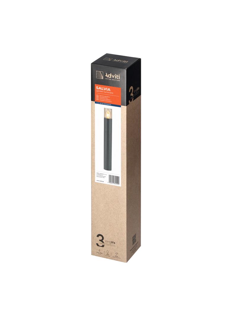 SALVIA oprawa ogrodowa hermetyczna słupek E27 max. 15W IP54 50cm szary AD-OP-6575GE27PP ORNO
