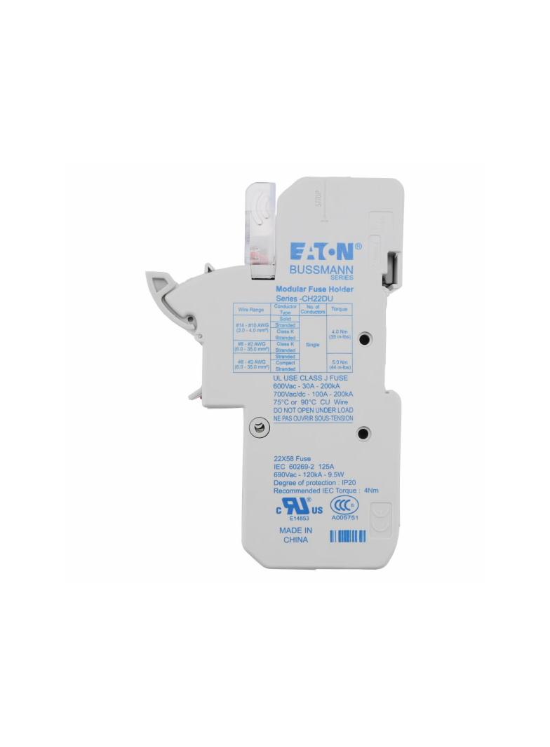 Podstawa bezpiecznikowa 22x58 3P 125A 690V AC mikroprzekaźnik CH223DMSU-F EATON