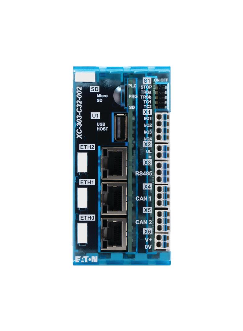 XC-303-C32-002 PLC XC300: CAN1 CAN2 RS485 ETH0 ETH1 ETH2 4DIO 191080 EATON