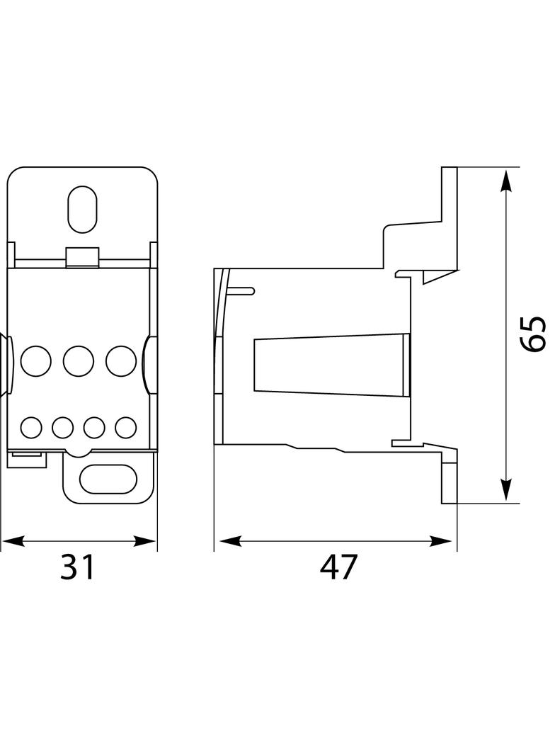 Blok rozdzielczy 80A Al/Cu UKK-80 1x16mm, 4x6mm, 2x16mm 49.580 OPATÓWEK