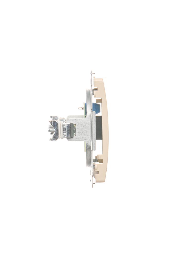 Simon Basic Gniazdo telefoniczne RJ11 uniwersalne pojedyncze Montaż na łapki lub wkręty beż