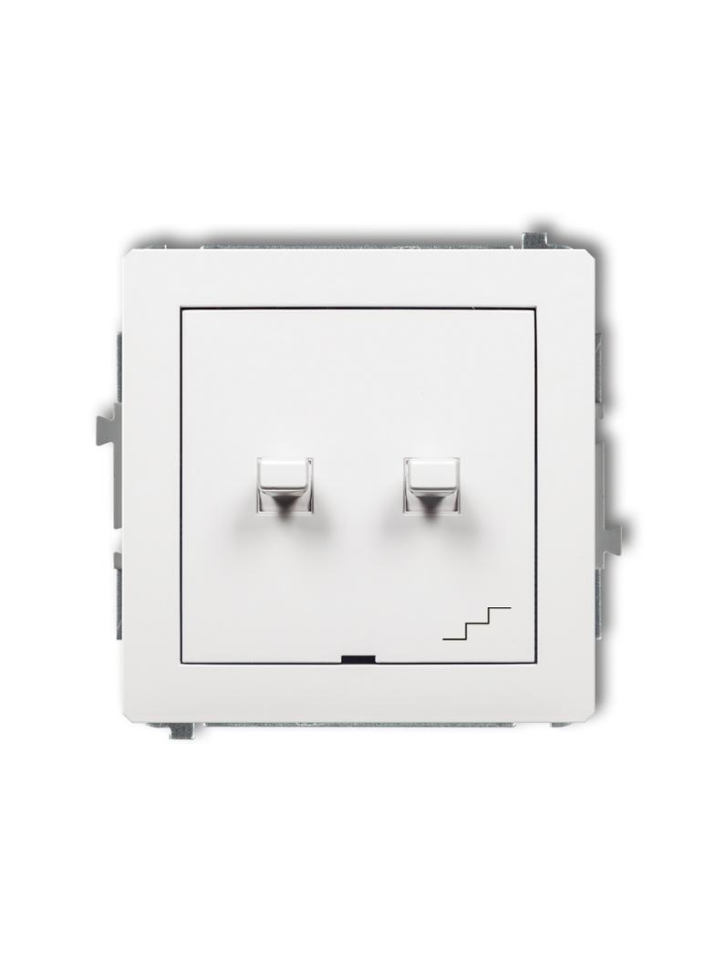 DECO Mechanizm łącznika jednobiegunowego ze schodowym (wspólne zasilanie) w stylu amerykańskim biały