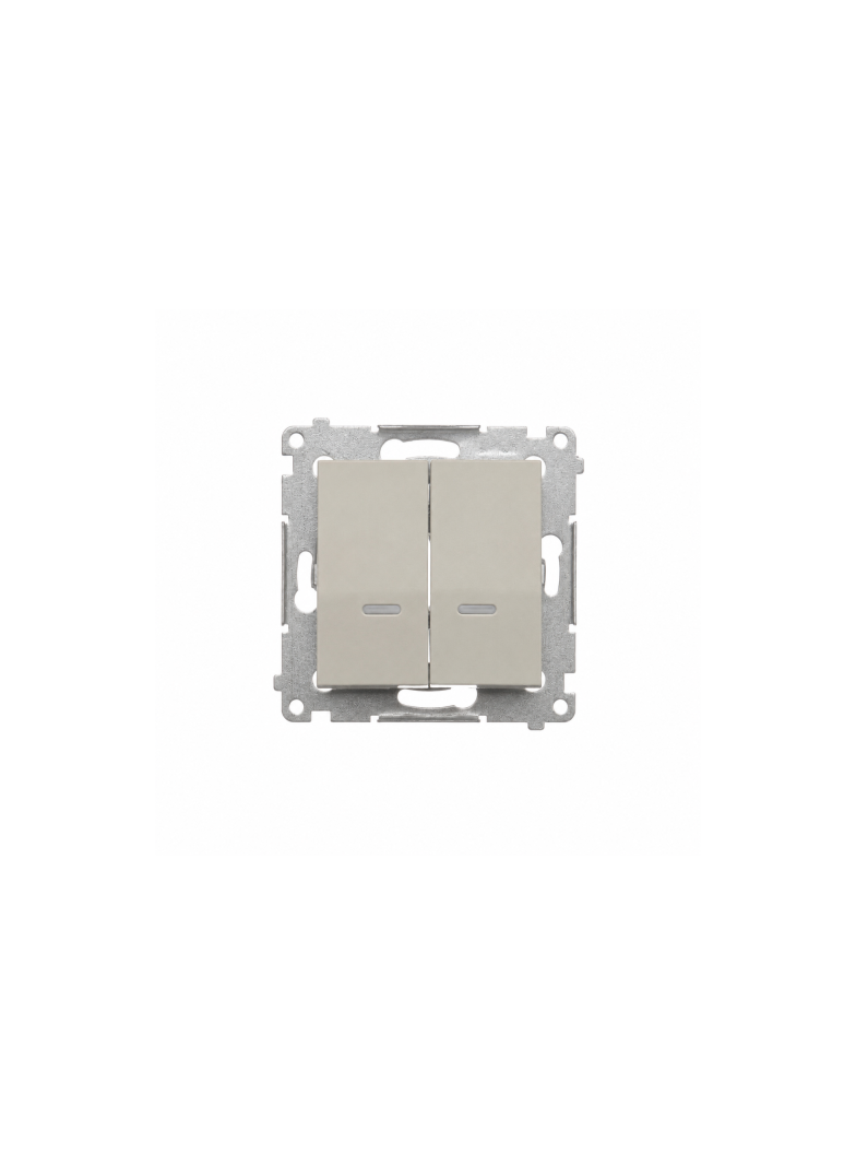 Simon 54 Łącznik krzyżowy podwójny z podświetleniem LED kaszmir mat DW7/2L.01/X/42