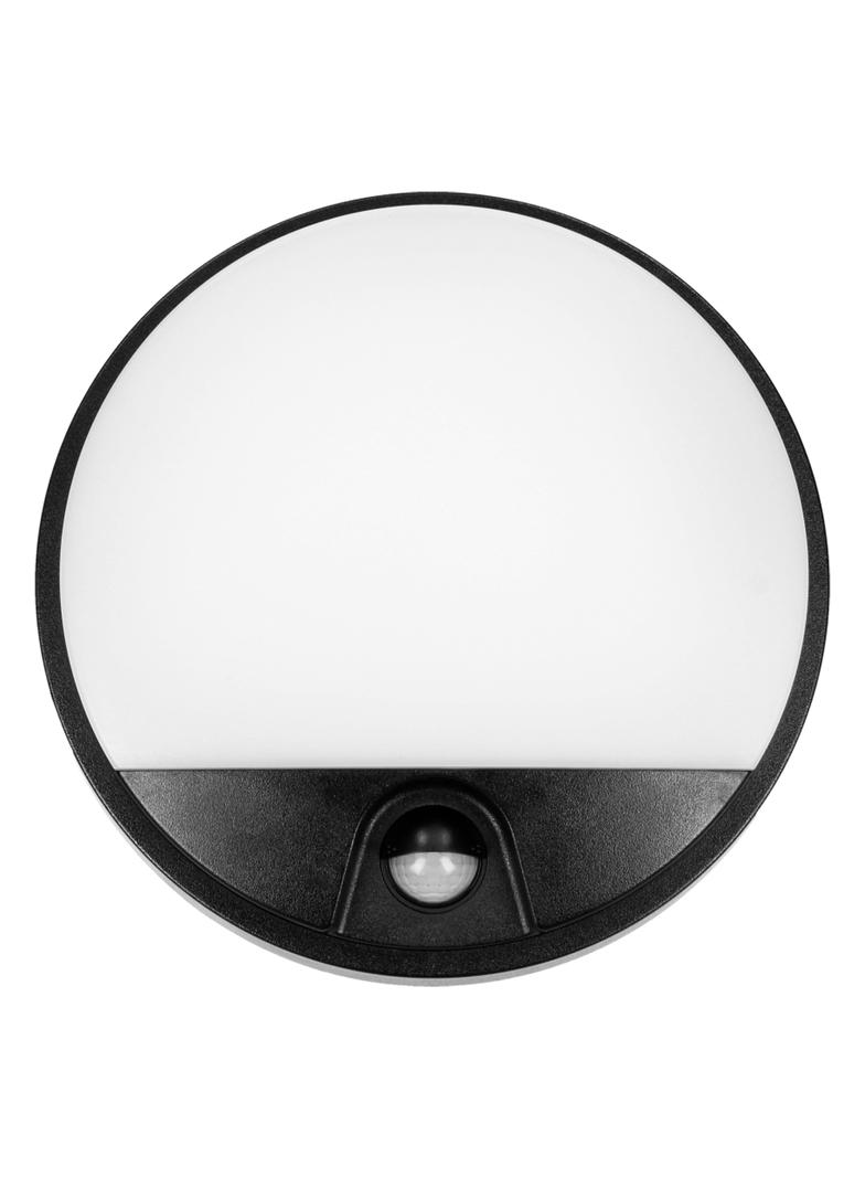 AGAT LED 10W, oprawa ogrodowa z czujnikiem ruchu, 140st, 800lm, IP54, 4000K, czarna AD-OP-6111BLPMR4 ORNO