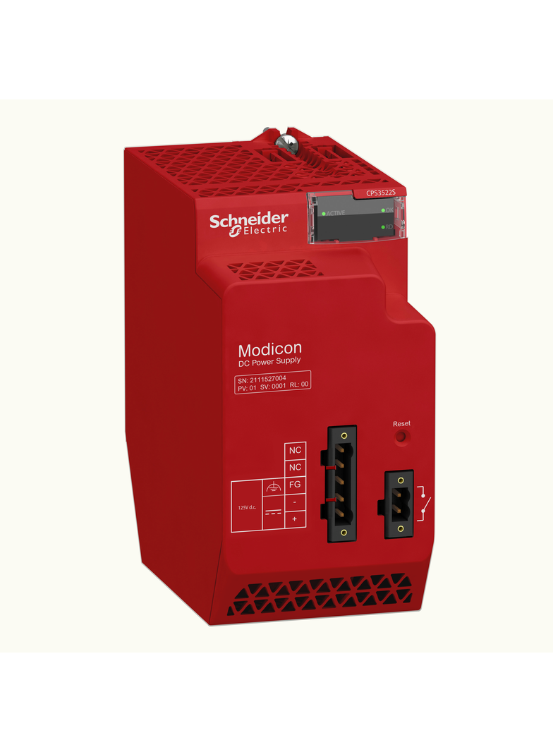 Modicon X80, redundantny moduł zasilający, 125 V DC, moduł bezpieczeństwa