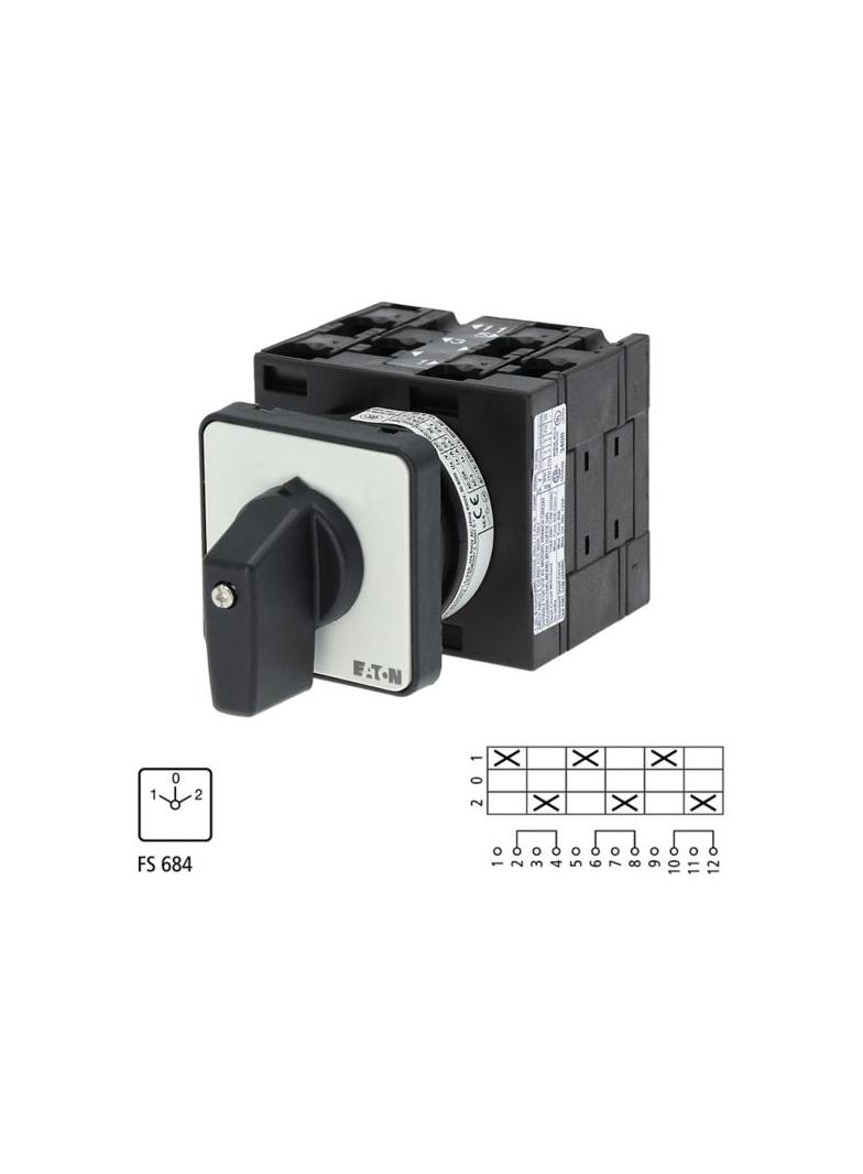 Łącznik krzywkowy 1-0-2 3P 32A do wbudowania T3-3-8212/E 068956 EATON