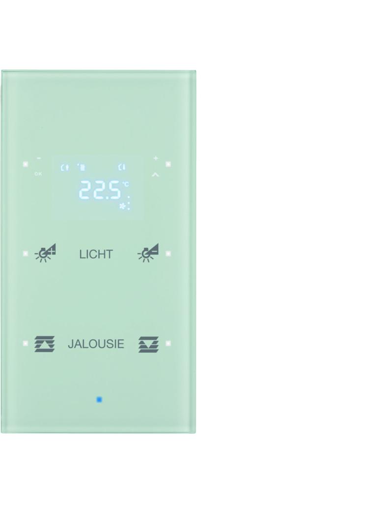 BERKER KNX TS Sensor dotykowy podwójny z regulatorem temperatury konfigurowalny szkło biały 75642130 HAGER