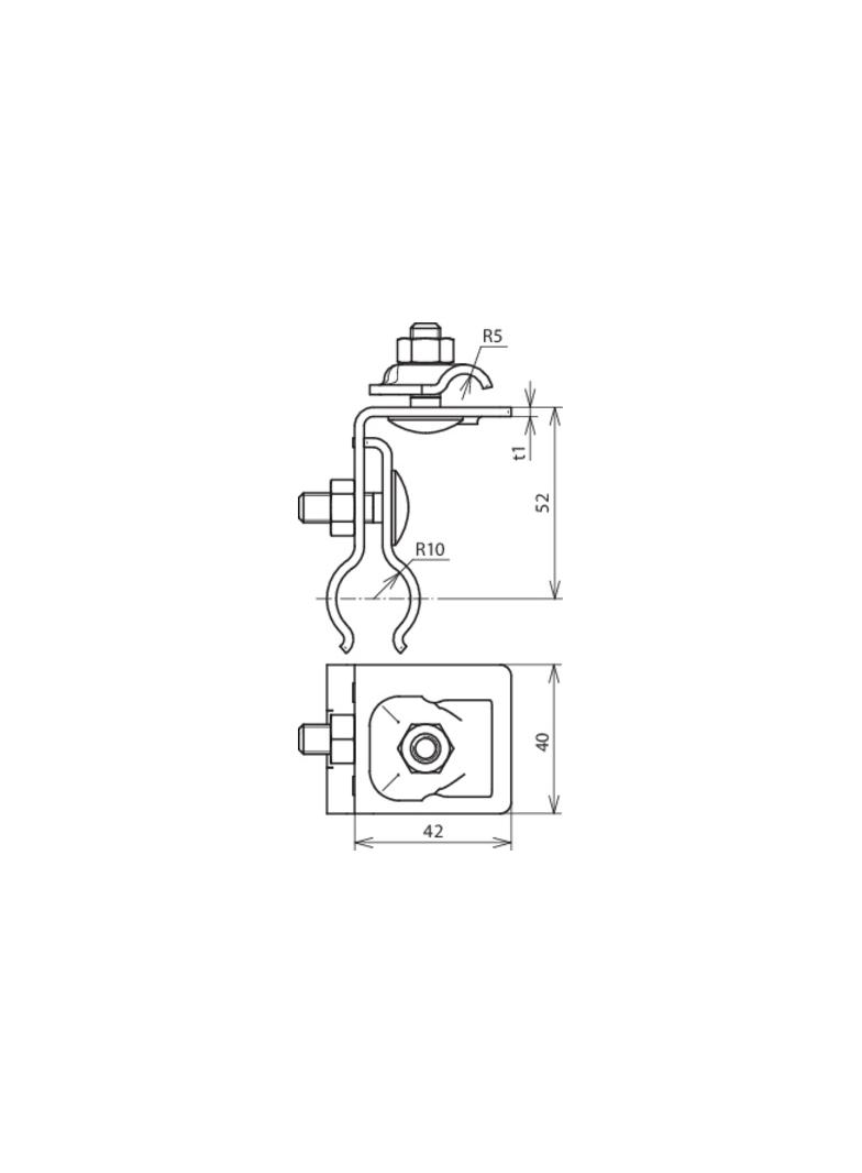 Wspornik dachowy do rąbka stojącego blachy, Al