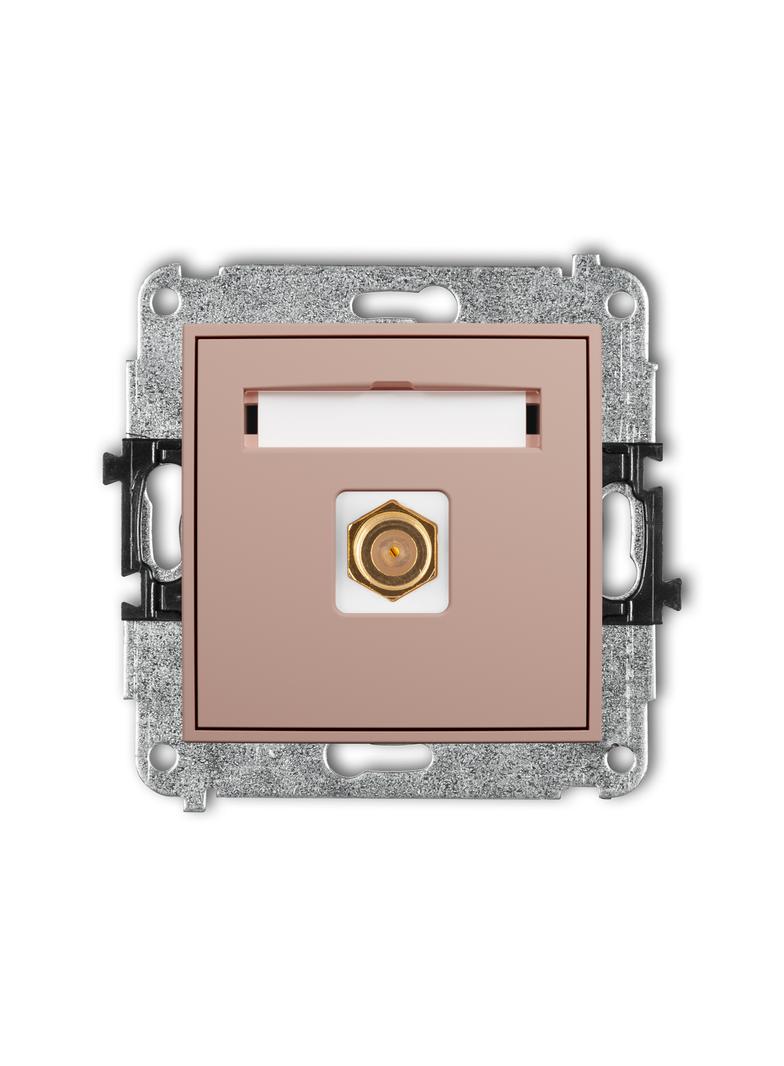 ICON Mechanizm gniazda antenowego pojedynczego typu F (SAT) pozłacany łososiowy