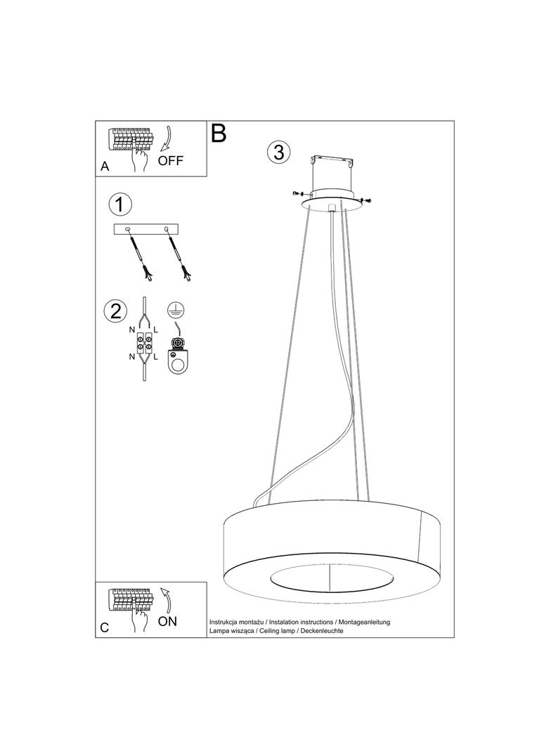 Sollux Żyrandol SATURNO SLIM 70 czarny SL.0754
